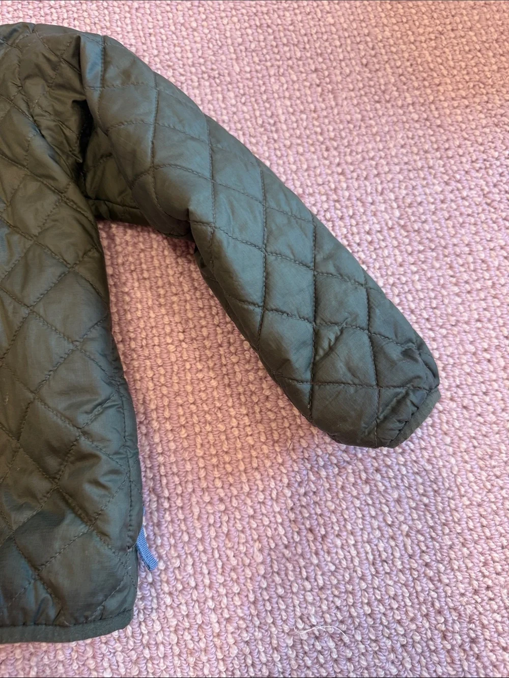 Patagonia Kids Olive Green Quilted Puffer Jacket